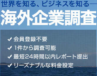 世界を知る、ビジネスを知る　海外企業調査